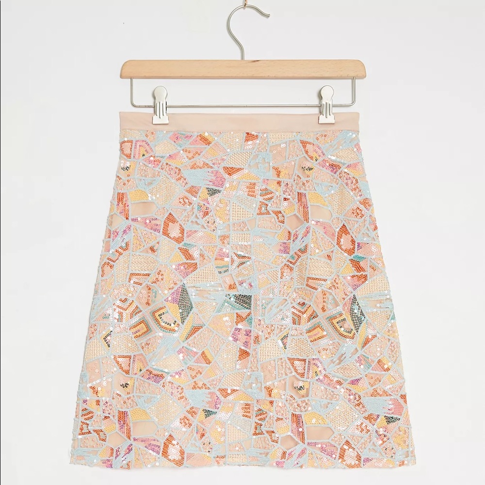 Eva Franco Mosaic Sequined Skirt
